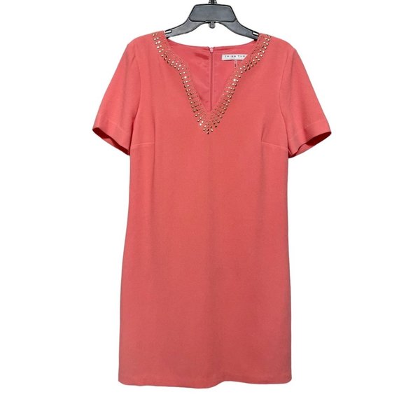 Trina Turk Heatwave Dress in Coral, Size 8 - Picture 3 of 10